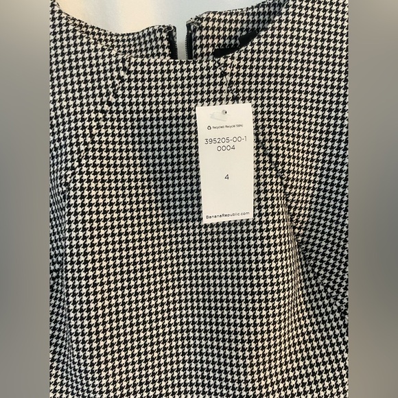 Size 4 Black and White Houndstooth Dress New with tags, Banana Republic - Picture 3 of 6